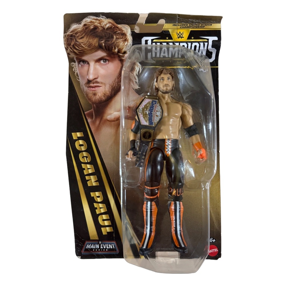 WWE Logan Paul Main Event Series Champions Action Figure Mattel US Champion